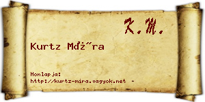 Kurtz Míra névjegykártya